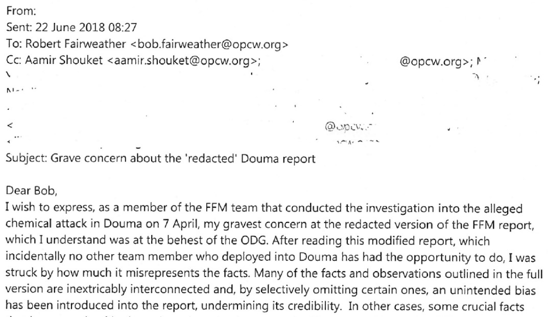 The leaked email